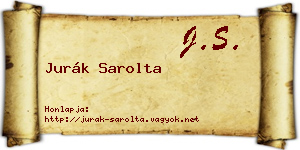 Jurák Sarolta névjegykártya